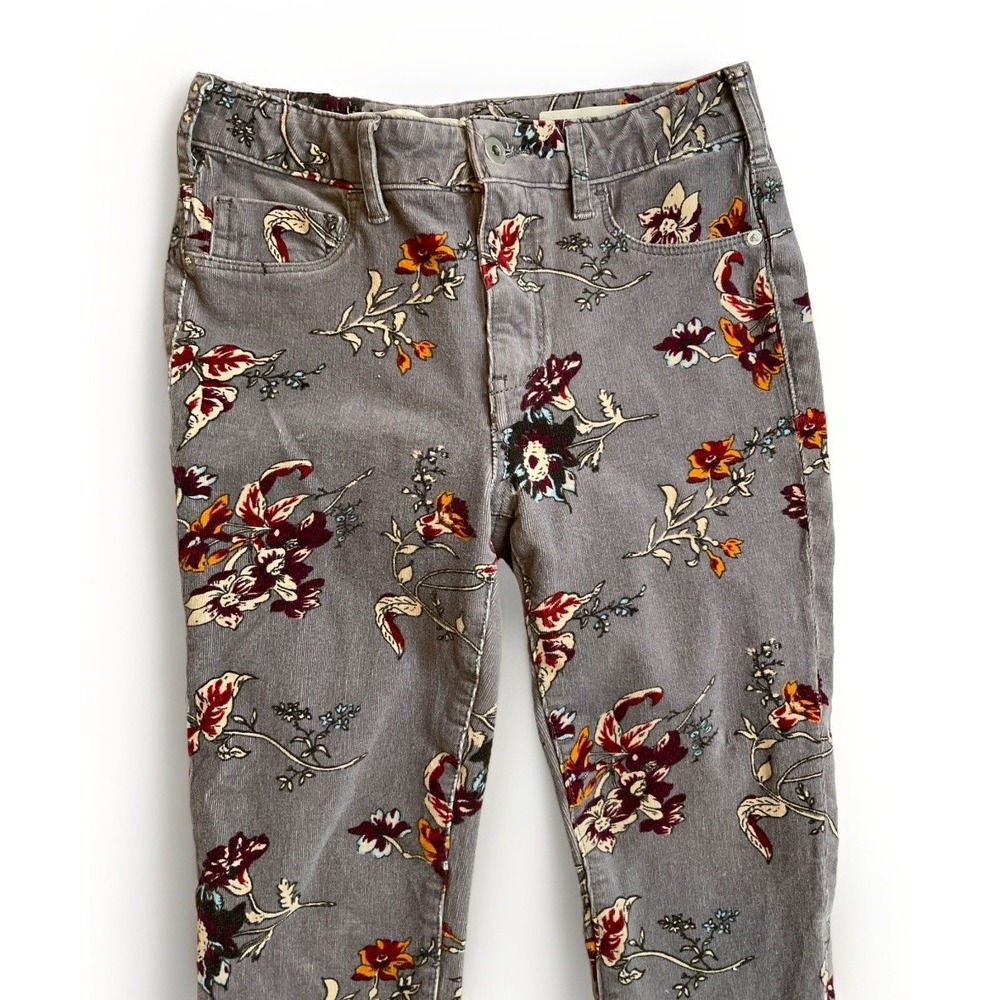 Anthropologie Pilcro & The Letterpress Floral Corduroy Pant Women Size 28 Skinny